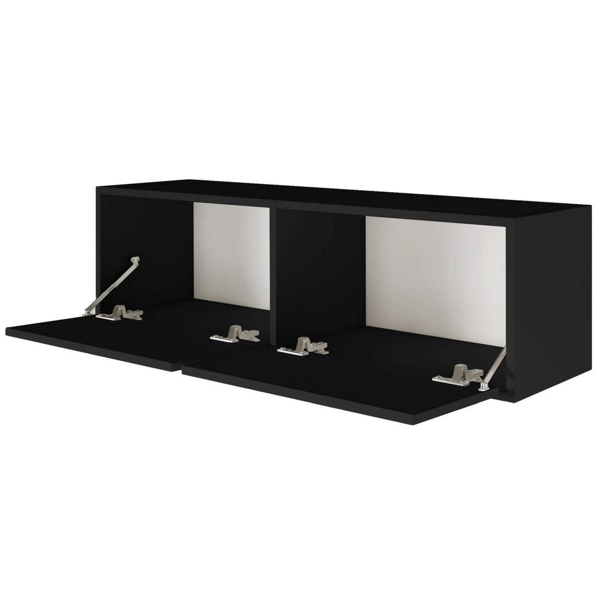 TV-LOWBOARD hängend, 2 Klappen, Schwarz, 100 cm - Schwarz, Holzwerkstoff (100.6/30/30cm) - Selsey