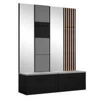 GARDEROBENSCHRANK MODULO 161,2/204/40 cm Modern Garderobe-Set Schwarz - Schwarz/Grau, Holzwerkstoff (161.2/204/40cm) - MASSENO
