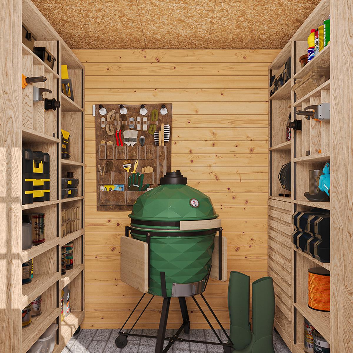 HOLZ-GARTENHAUS - B204xL204xH202 cm/ 3.53 m2 - M309C - Beige, Holz (204/200/204cm) - Timbela