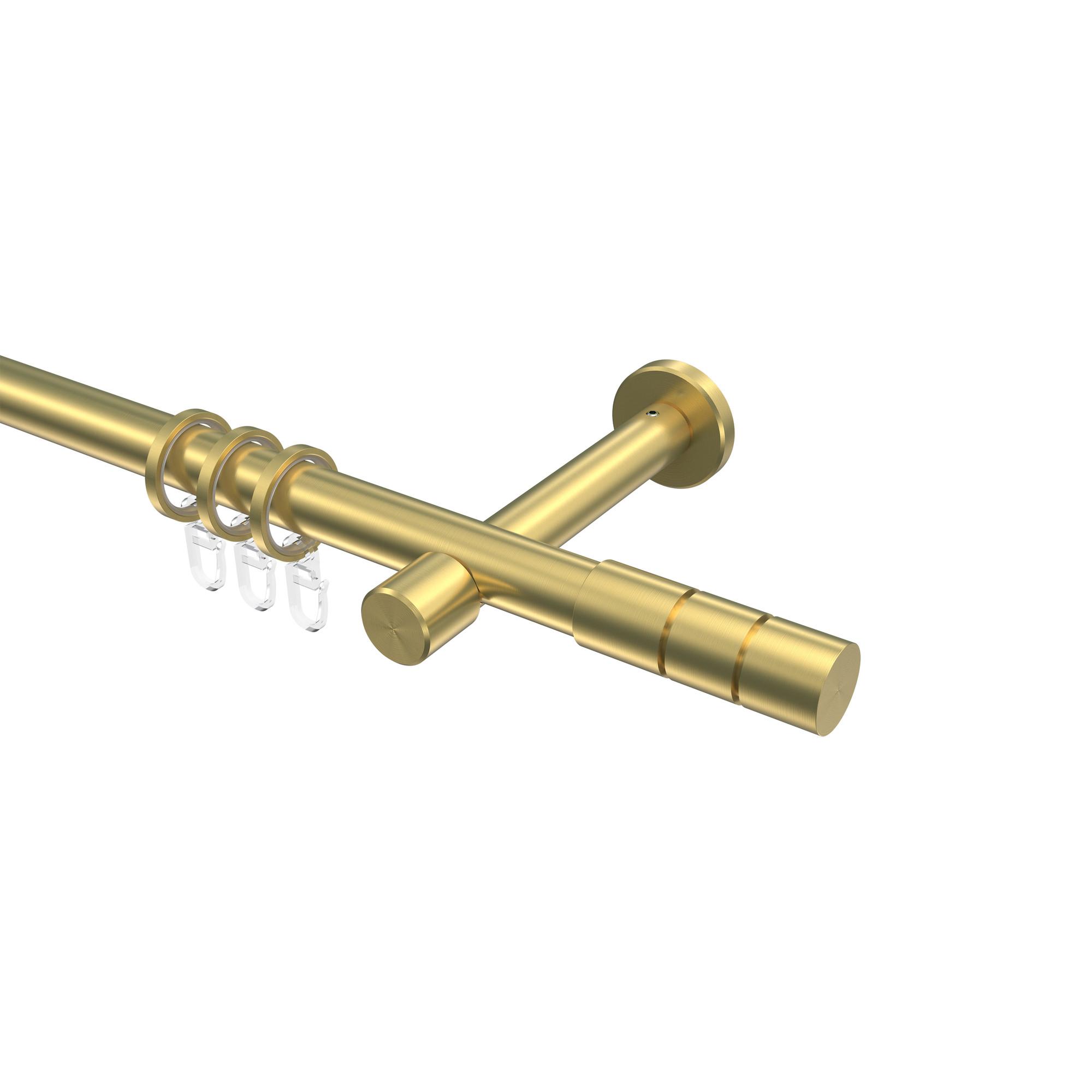 GARDINENSTANGE Prestige Elanto 160 cm, 1-läufig, 20 mm Ø Messing-Optik - Messingfarben, Metall (160cm) - INTERDECO