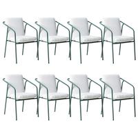 GARTENSTUHL 8er-Set Grün Asciano - Weiß/Grün, Metall (55/86/61cm) - Beliani