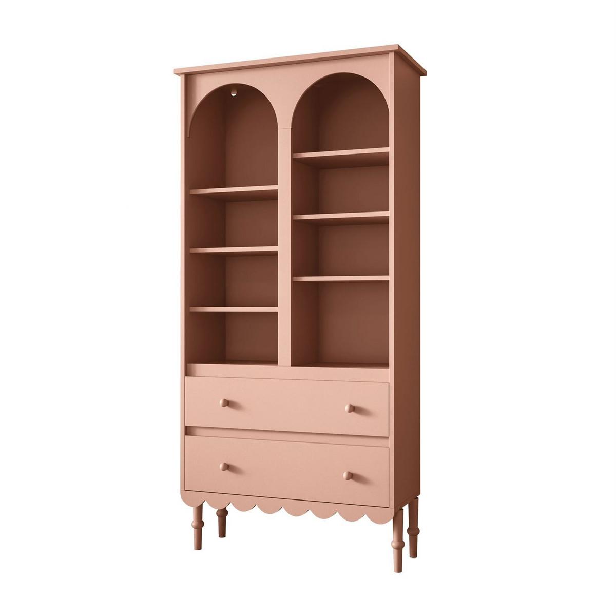 BABYREGAL BABUSHKA – Hohes Kinderregal, Natürlich Rosa - Rosa, Holzwerkstoff (84/183/37cm)