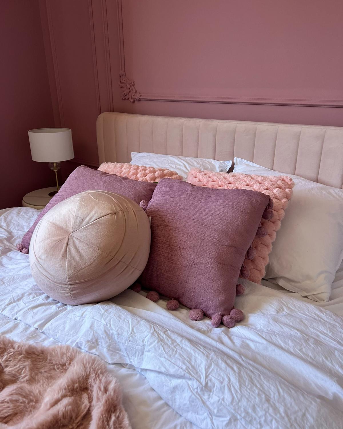 DEKOKISSEN Pastellrosa 30/30 cm Salvia - Pink, Textil (30/30cm) - Beliani
