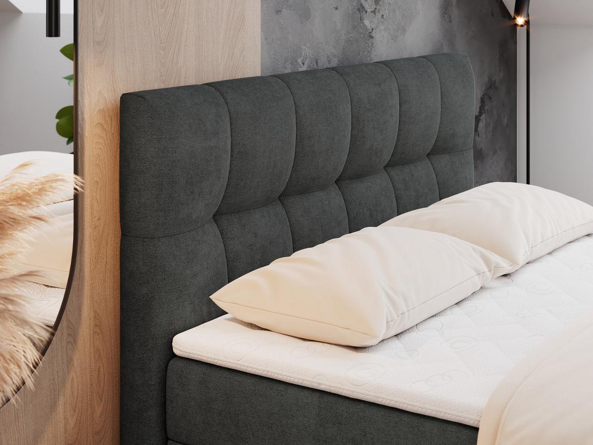 BOXBETT RICO 140/200 Dunkelgrau Struktur - H3 - Dunkelgrau, Holz/Textil (140/200cm) - MKS