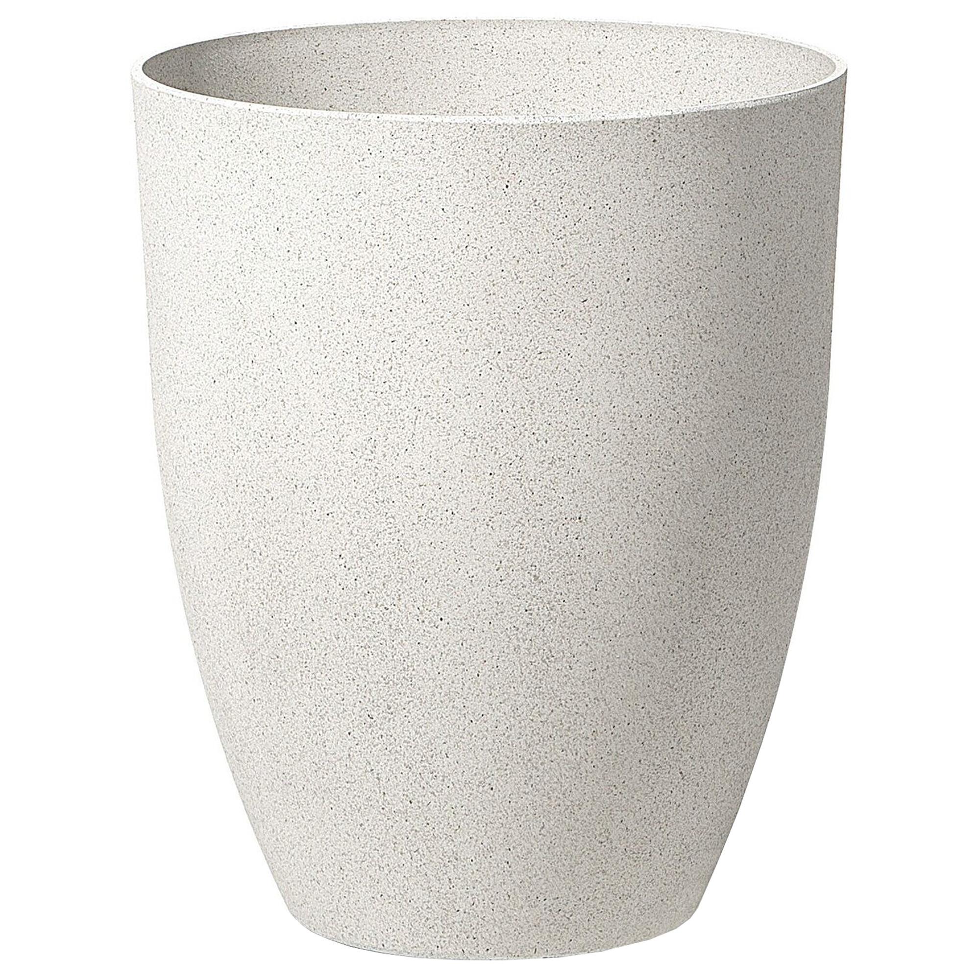 BLUMENTOPF cremeweiß rund 43/43/52 cm Croton - Weiß, Stein (52cm) - Beliani