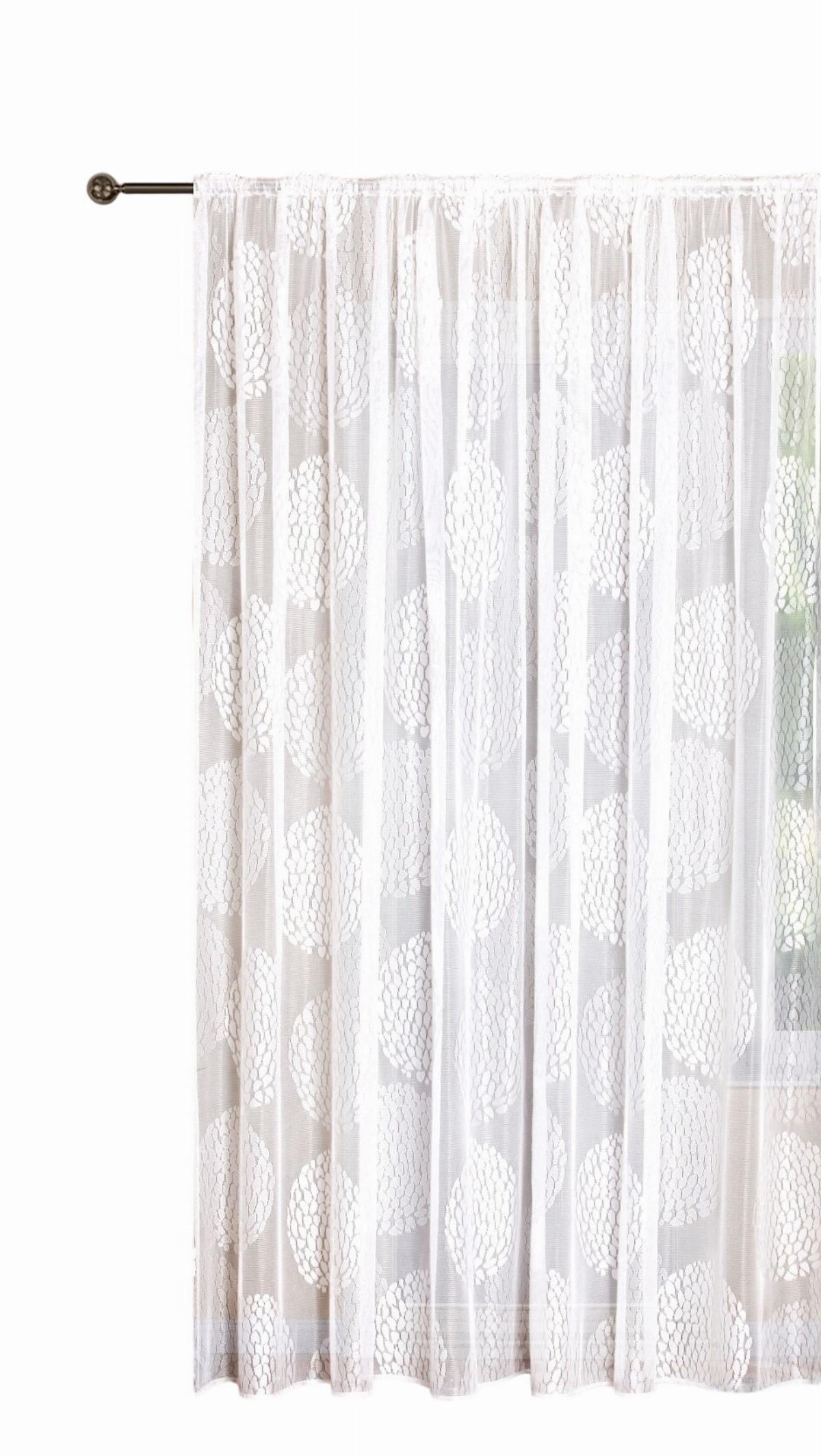 SCHLAUFENGARDINE KREISMUSTER HxB 245x300 cm - Weiß, Textil (300/245cm) - Gardinenbox