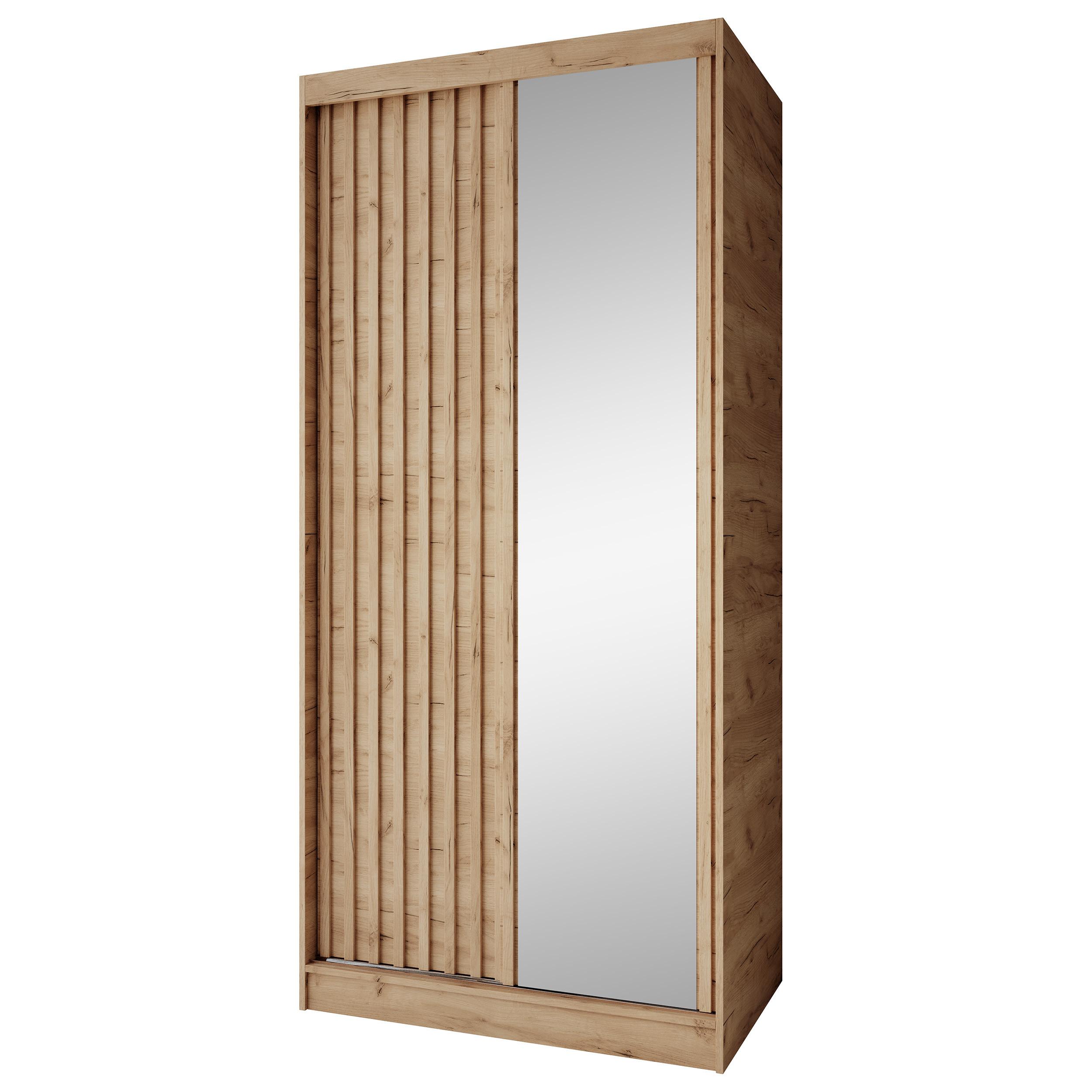 SCHWEBETÜRENSCHRANK Donatello mit 2 Türen. 100 cm, eiche Artisan - Eiche Artisan, Holzwerkstoff (100/205/60cm) - Beautysofa
