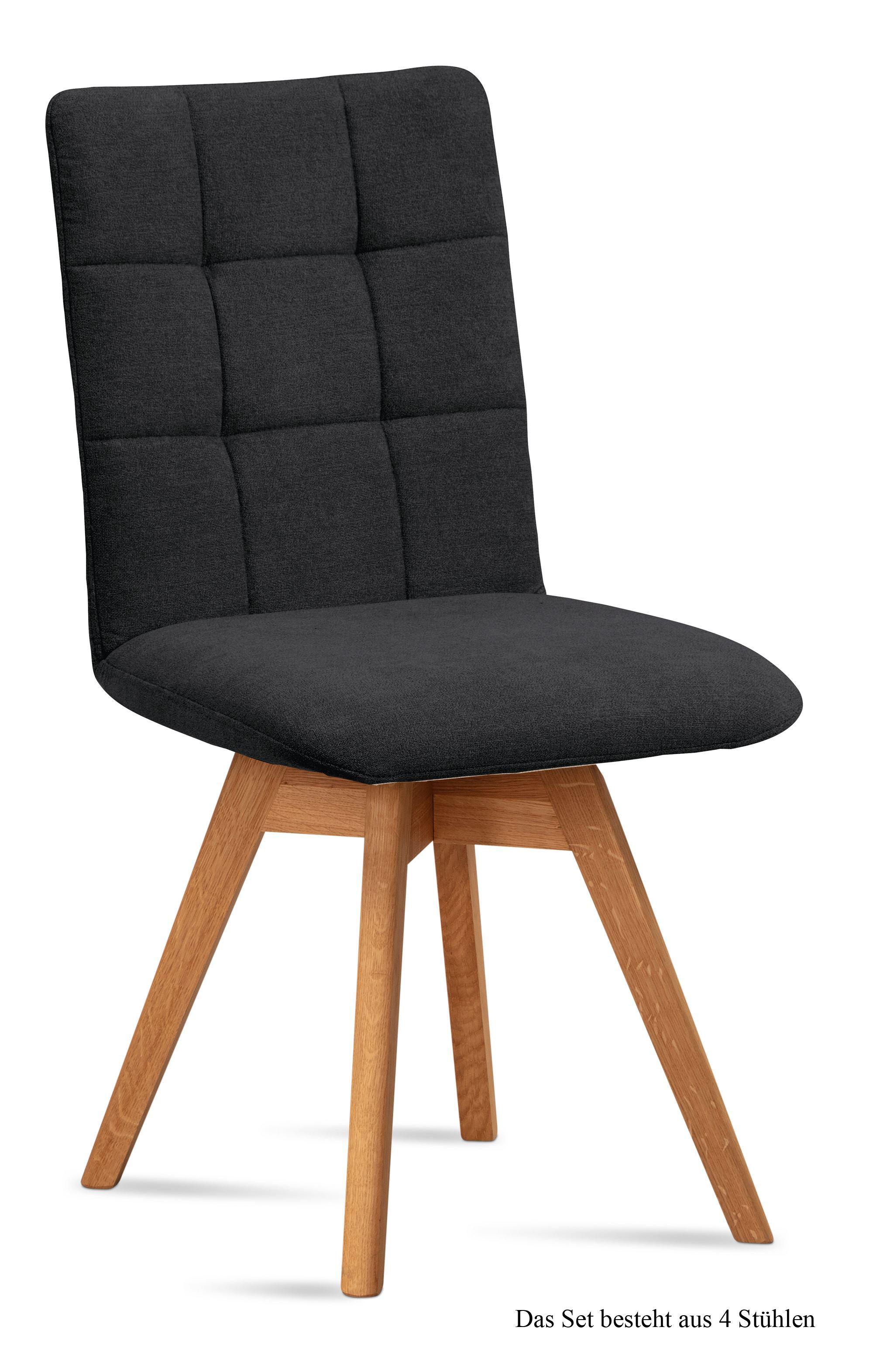 ESSZIMMERSTUHL drehbar (4er-Set) Doria 47x91x60 Eiche geölt/Anthrazit - Eichefarben/Anthrazit, Kunststoff (60/91/47cm) - 58aufmkessel