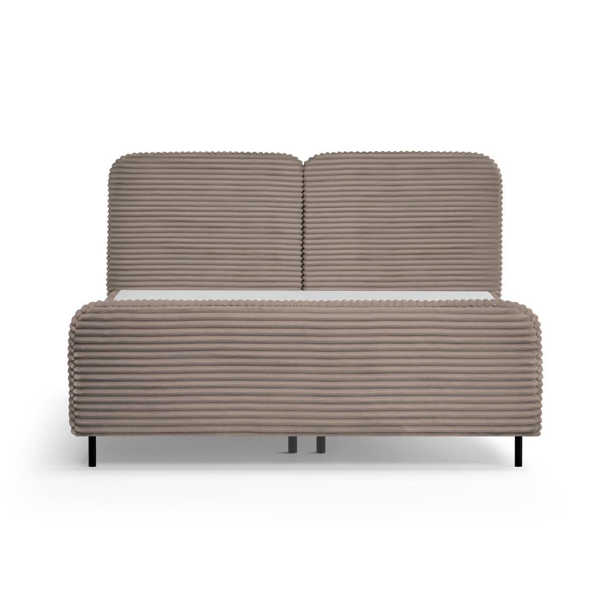 POLSTERBETT Lea mit Bettkasten, 160x200, Cappuccino - Schwarz/Cappuccino, Textil (160/200cm) - Beautysofa