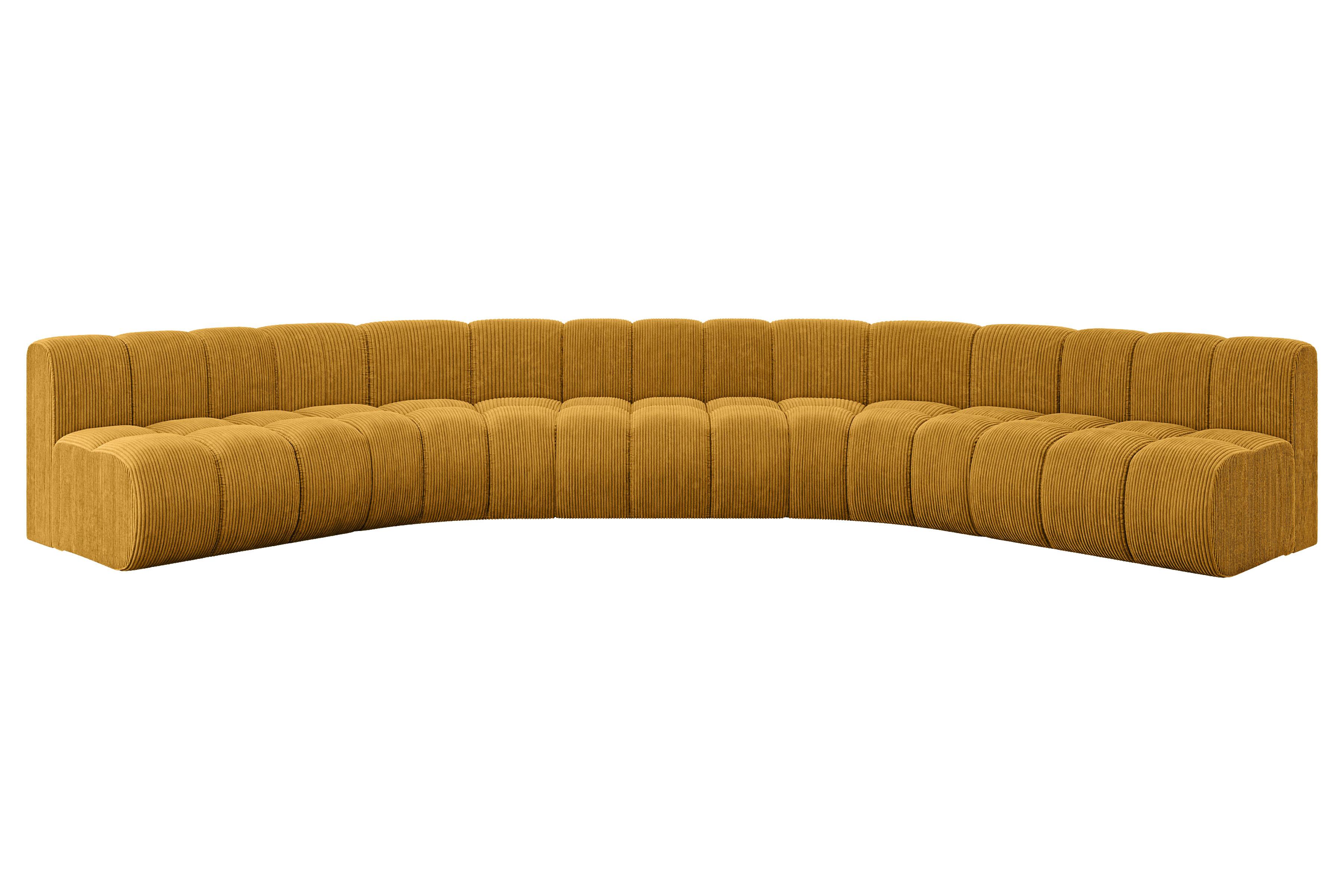 WOHNLANDSCHAFT modulares Sofa Montra-U1 - 490x174x70 cm Senfgelb - Currygelb, Holzwerkstoff/Textil (490/70/174cm) - ALTDECOR