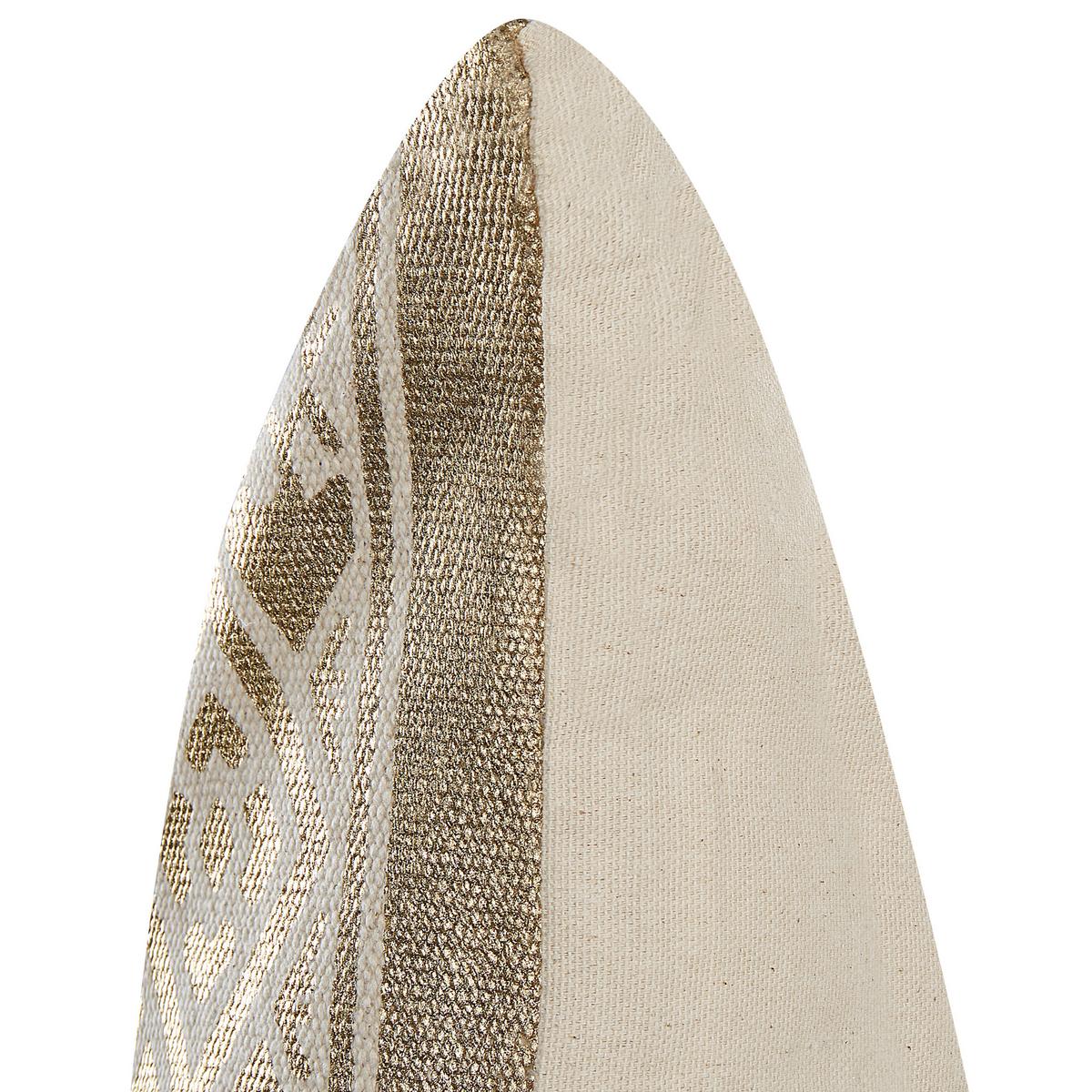 DEKOKISSEN 2er-Set Gold 50/50 cm Oujda - Goldfarben, Naturmaterialien/Textil (50/50cm) - Beliani