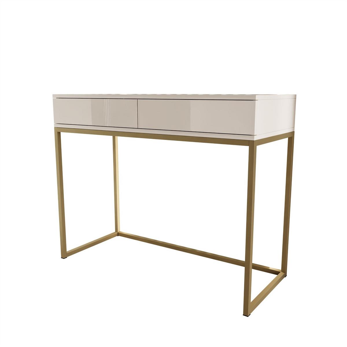 KONSOLE Glamour auf goldenem Gestell PUSH OPEN - Kaschmir, Holzwerkstoff (100/81/42cm) - Lookway