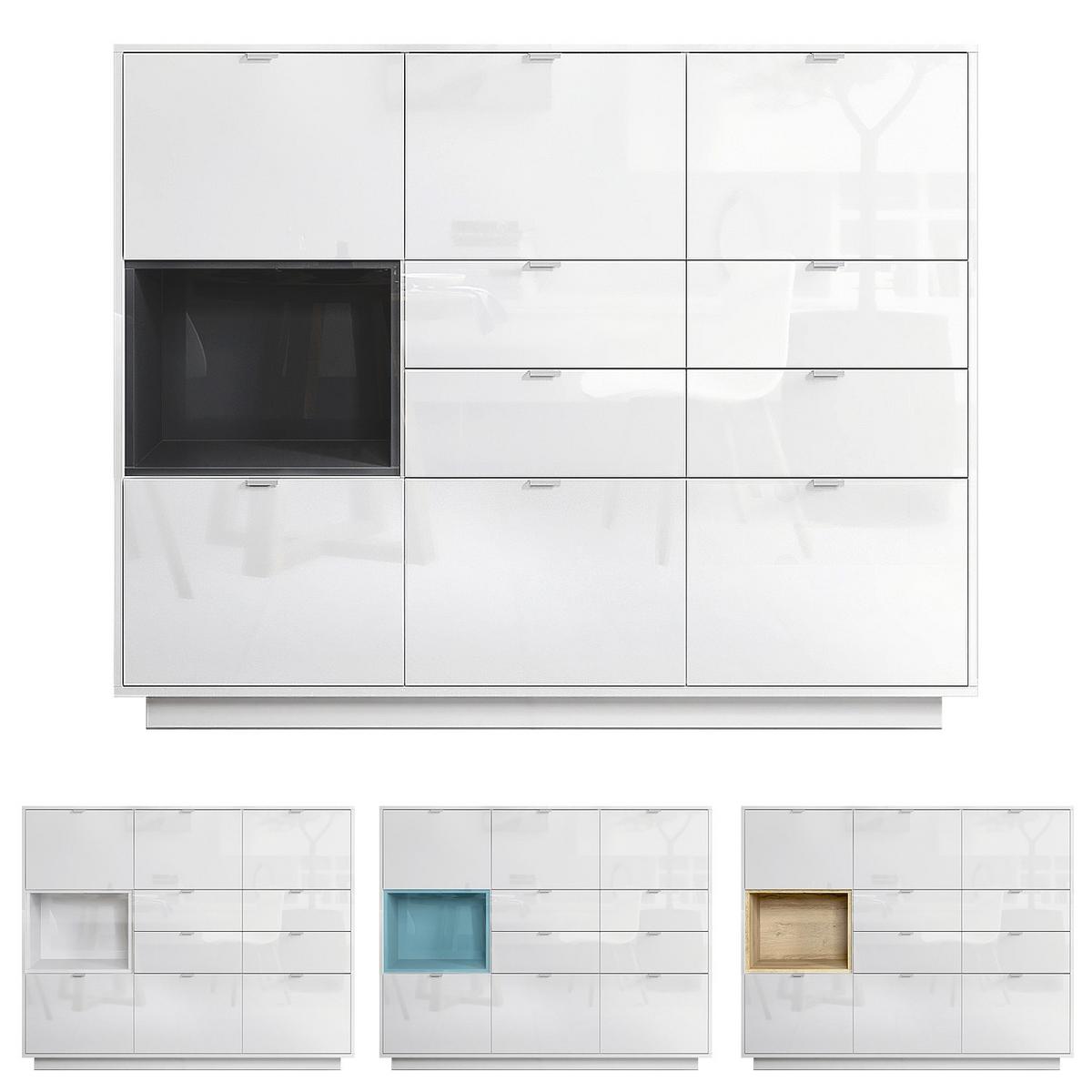 HIGHBOARD Metro Einsatz in Eiche Natur - Eichefarben, Holzwerkstoff (153/123/37cm) - Vladon