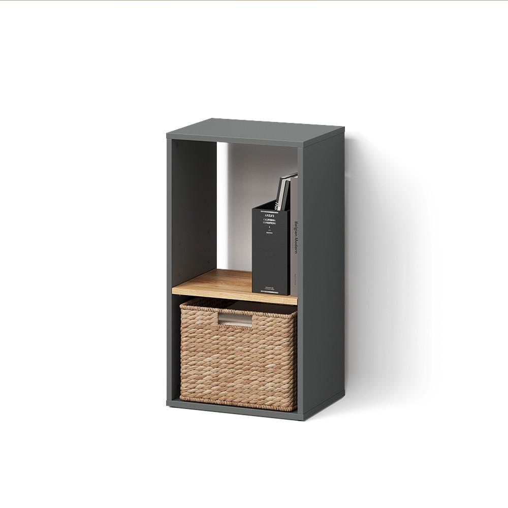 BÜCHERREGAL Lorena Anthrazit/Goldkraft Eiche mit 2 Fächern - Honigeiche/Anthrazit, Holzwerkstoff (40/74/30cm) - Livinity®