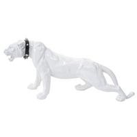 DEKO FIGUR PANTHER MIT HALSBAND Hochganz Reinweiß - Weiß Hochglanz, Stein (18/28/59cm) - MCW
