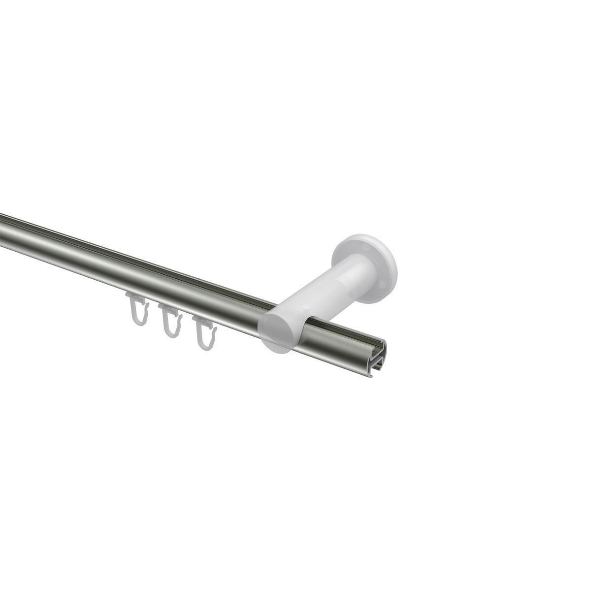 GARDINENSTANGE INNENLAUF Platon Santo 320 cm (geteilt in 2 x 160 cm), 1-läufig, 20 mm Ø Edelstahl-Optik - Edelstahlfarben, Metall (320cm) - INTERDECO