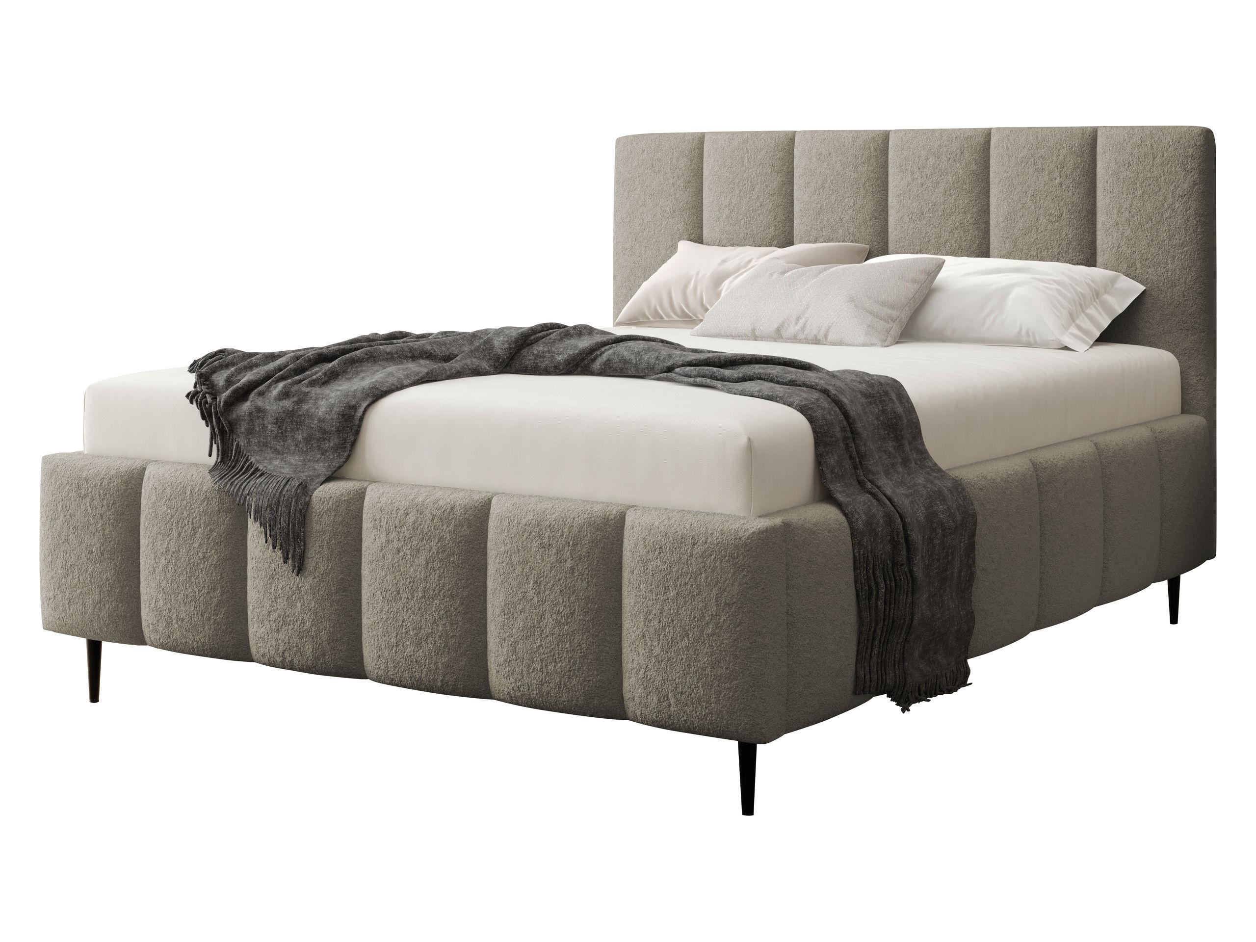 POLSTERBETT Lunaro Leg - Hellbraun/Schwarz, Holz/Textil (160/200cm) - MIRJAN24