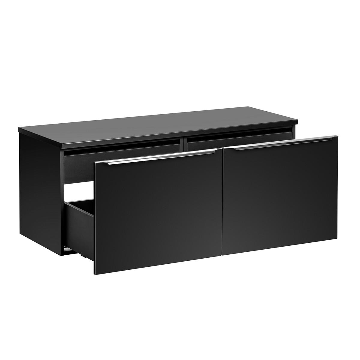 WASCHTISCHUNTERSCHRANK 120cm Éros Schwarz - Schwarz, Holzwerkstoff (120/48/46cm) - Petits-meubles