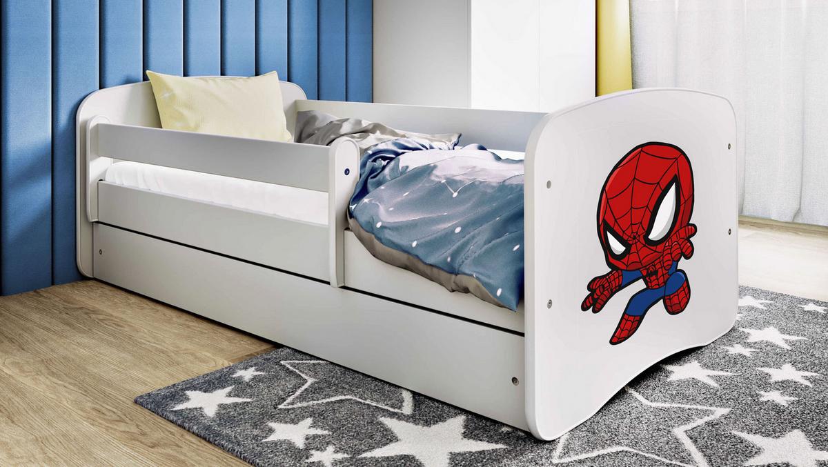 KINDERBETT Emily mit Schublade und Matratze, Weiß 70x140 cm - Weiß, Holzwerkstoff (140/70cm) - WFL GROUP