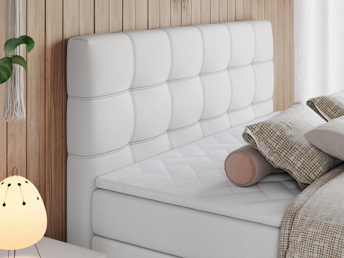 BOXSPRINGBETT ERNI KING 140/200 Weiß Kunstleder - H3 - Weiß, Holz/Textil (140/200cm) - MKS