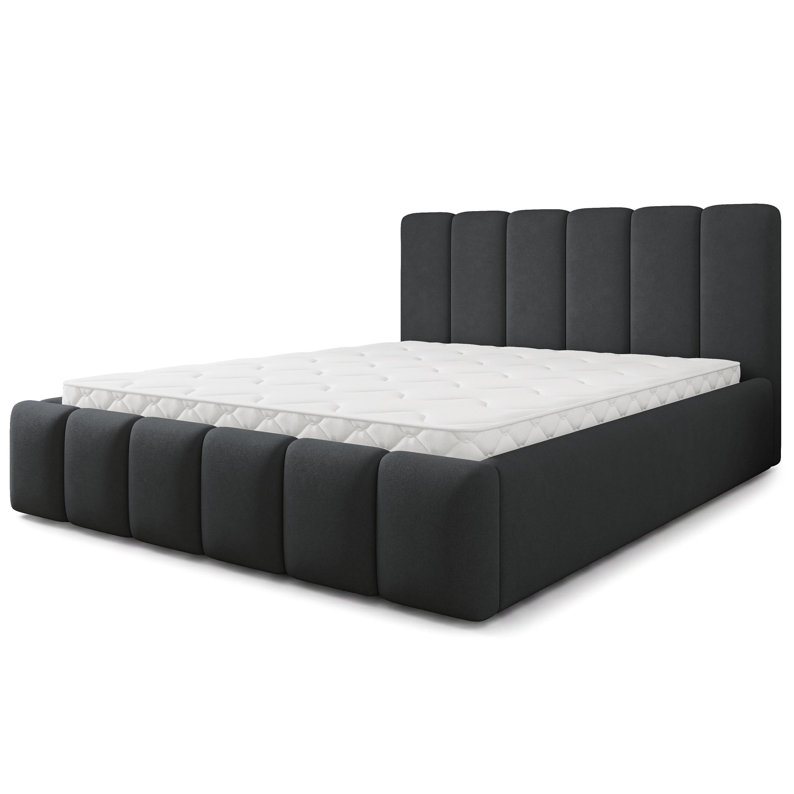 POLSTERBETT ATTORA SR 200x200 cm mit Bettkästen - Schwarz - Schwarz, Holz (200/200cm) - MASSENO