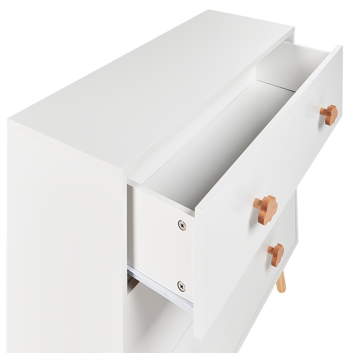 KOMMODE mit 3 Schubladen Weiß Cloudy - Weiß, Holzwerkstoff (80/76/30cm) - Beliani