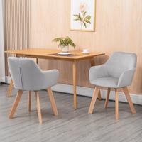 ESSZIMMERSTUHL 4er Set Samt Gummiholz Grau - Grau, Textil (57/80/54cm) - HOMCOM