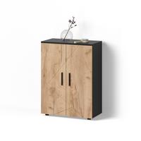 MIDISCHRANK Ronco Goldkraft Eiche/Anthrazit 60 x 81 cm - Honigeiche/Anthrazit, Holzwerkstoff (60/81/30cm) - Livinity®