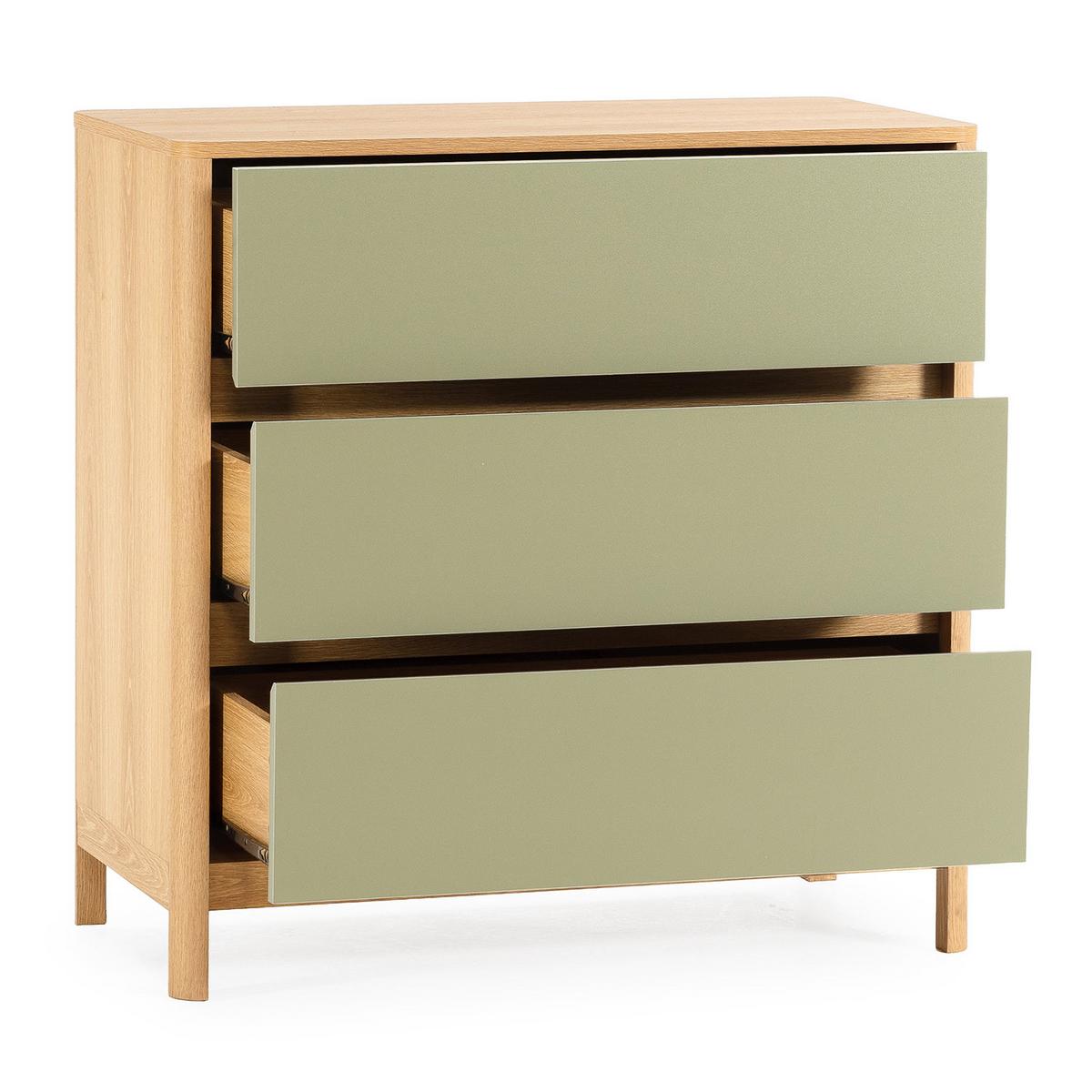 KOMMODE 80/80/40 Nassau Eichenfarbe/grün - Grün, Holzwerkstoff (80/80/40cm) - VS Venta-stock