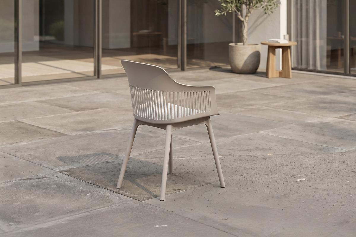 GARTENSTUHL ALTEA Beige Kunststoff (1er-Set) - Beige, Kunststoff (59/84/54cm) - KAWOLA