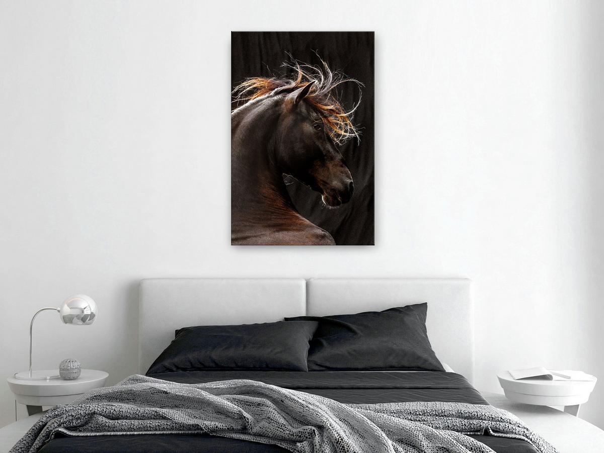 KUNSTDRUCK Schwarz 60/90 cm - Schwarz/Braun, Textil (60/90cm) - KUNSTLOFT