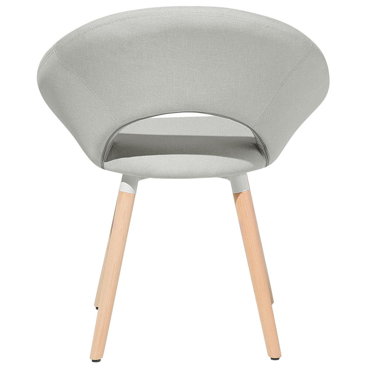 ESSZIMMERSTUHL 2er-Set Polsterbezug Grau Roslyn - Grau, Holz/Textil (66/80/45cm) - Beliani