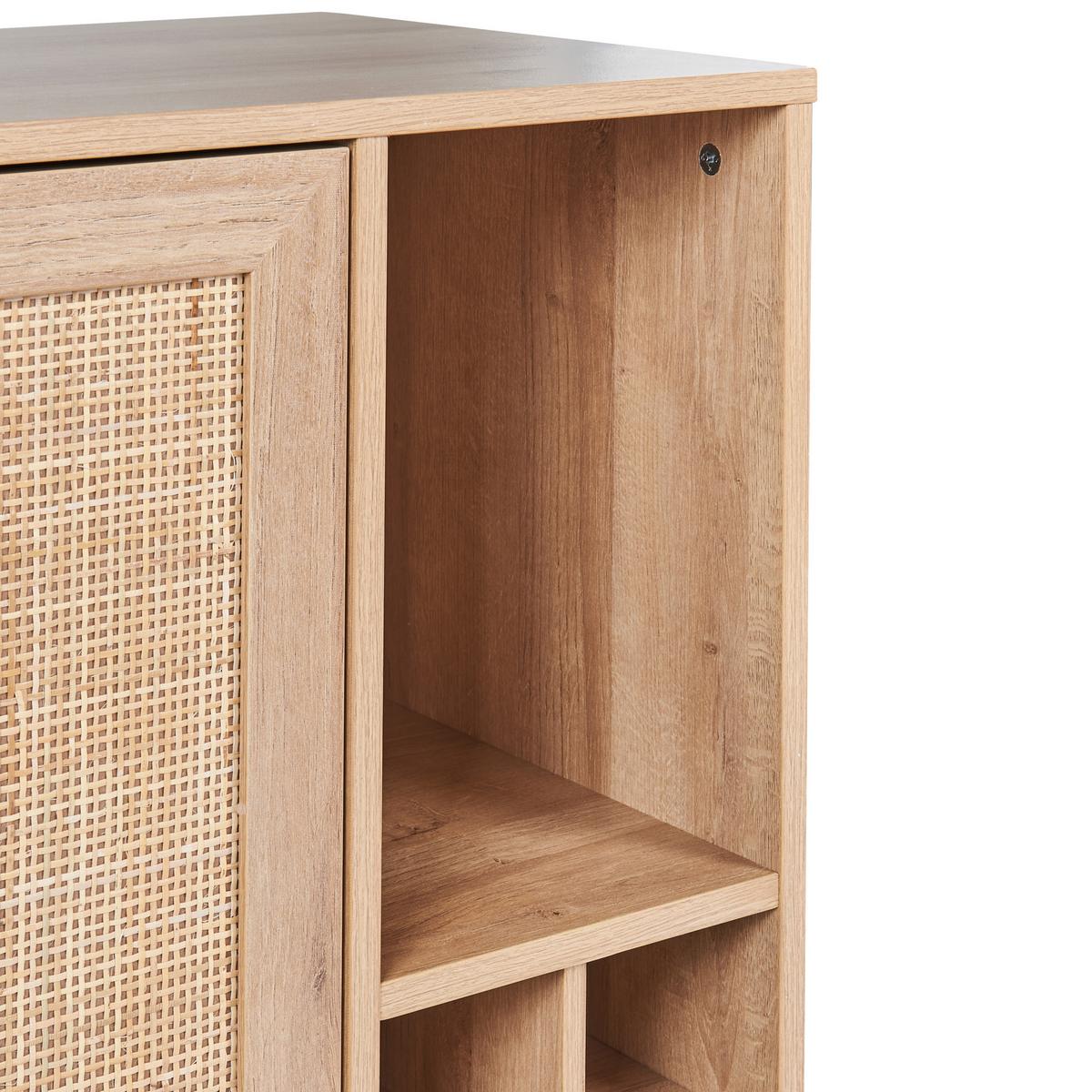WEINREGAL Hellbraun Paget - Braun, Holzwerkstoff (83/89/39cm) - Beliani