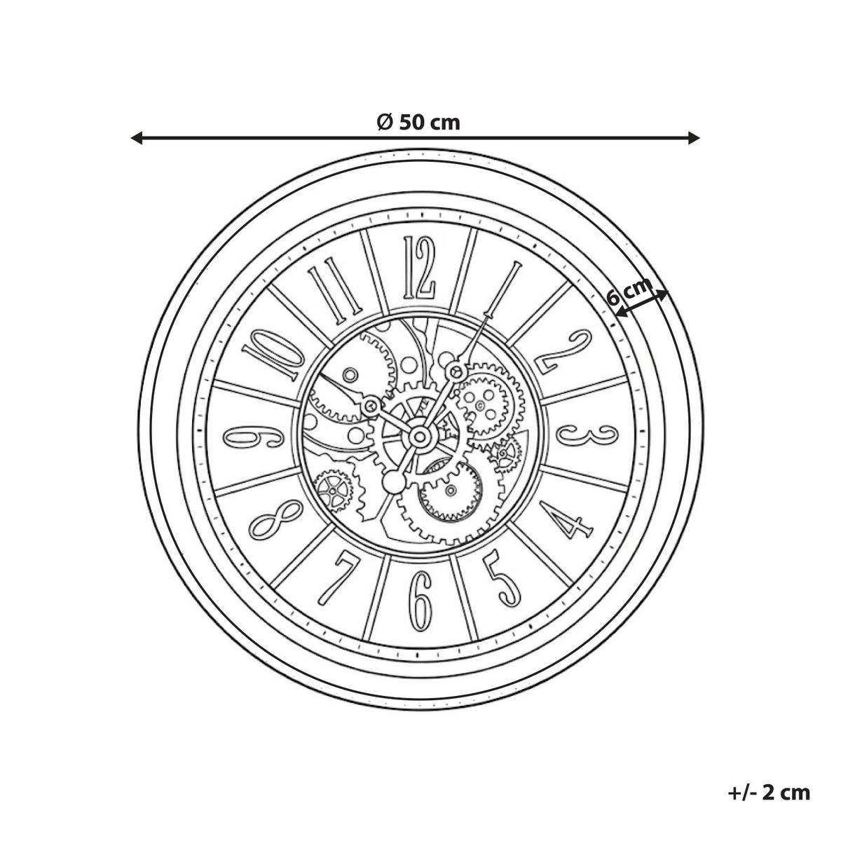 WANDUHR Gold Caudete - Goldfarben/Schwarz, Kunststoff (50/50/6cm) - Beliani