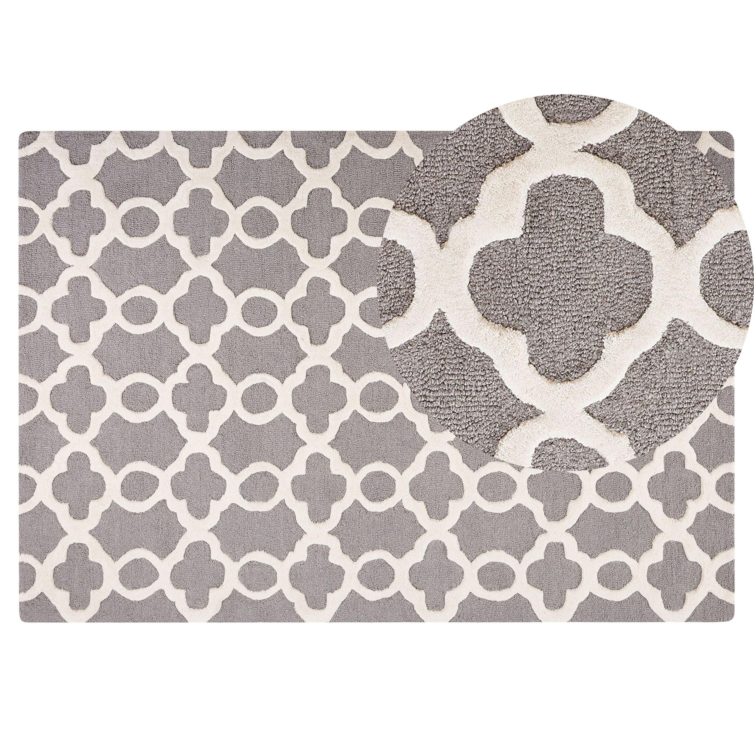 KURZFLOR-TEPPICH ZILE 140/200 cm - Grau, Textil (140/200cm) - Beliani