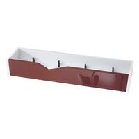 GARDEROBENPANEEL Kolmio Bordeaux Hochglanz - Bordeaux, Holzwerkstoff (83.5/12.5/21cm) - Vladon