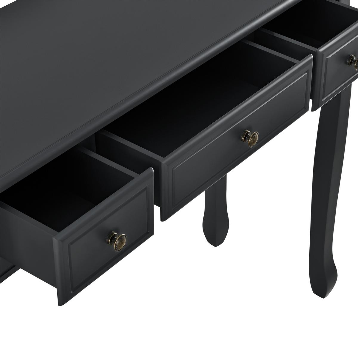 KONSOLENTISCH Hirschhorn - Schwarz, Holzwerkstoff (35/100/78cm) - [en.casa]