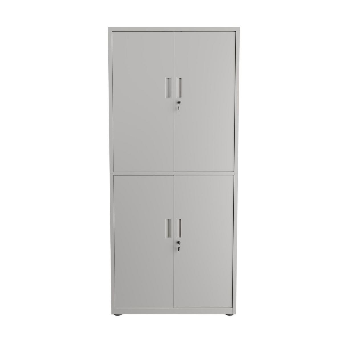 METALLSCHRANK 180/80/40 cm weiß abschließbar - Weiß, Metall (80/180/40cm) - Juskys