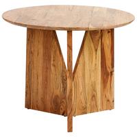 ESSTISCH Akazienholz hellbraun rund 100 cm Arran - Hellbraun, Holz (100/100/79cm) - Beliani