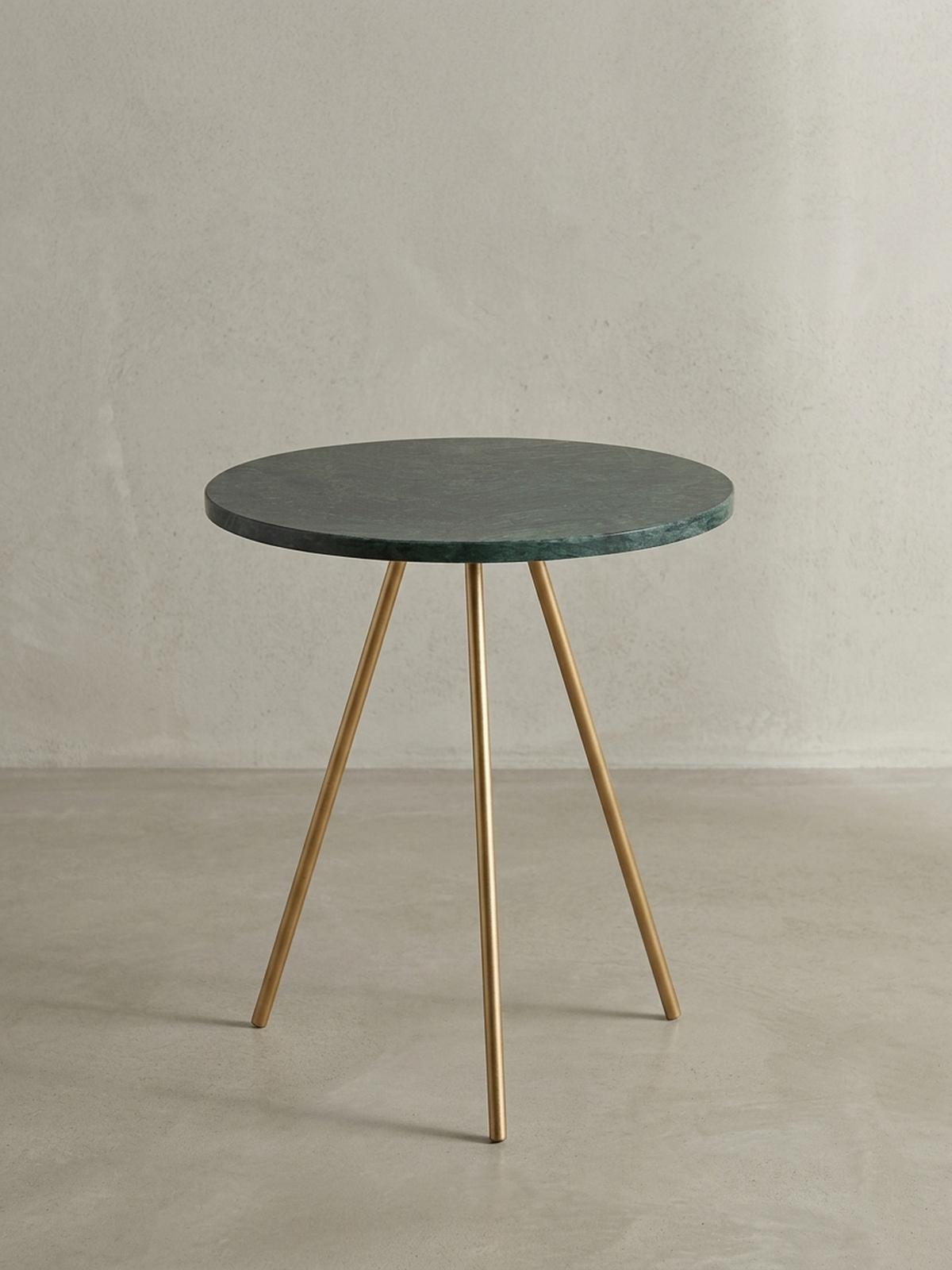 BEISTELLTISCH – Echter Marmor Grün Gold Metallbeine 38x38x44 cm - Goldfarben/Grün, Stein/Metall (38/38/44cm) - KADIMA DESIGN