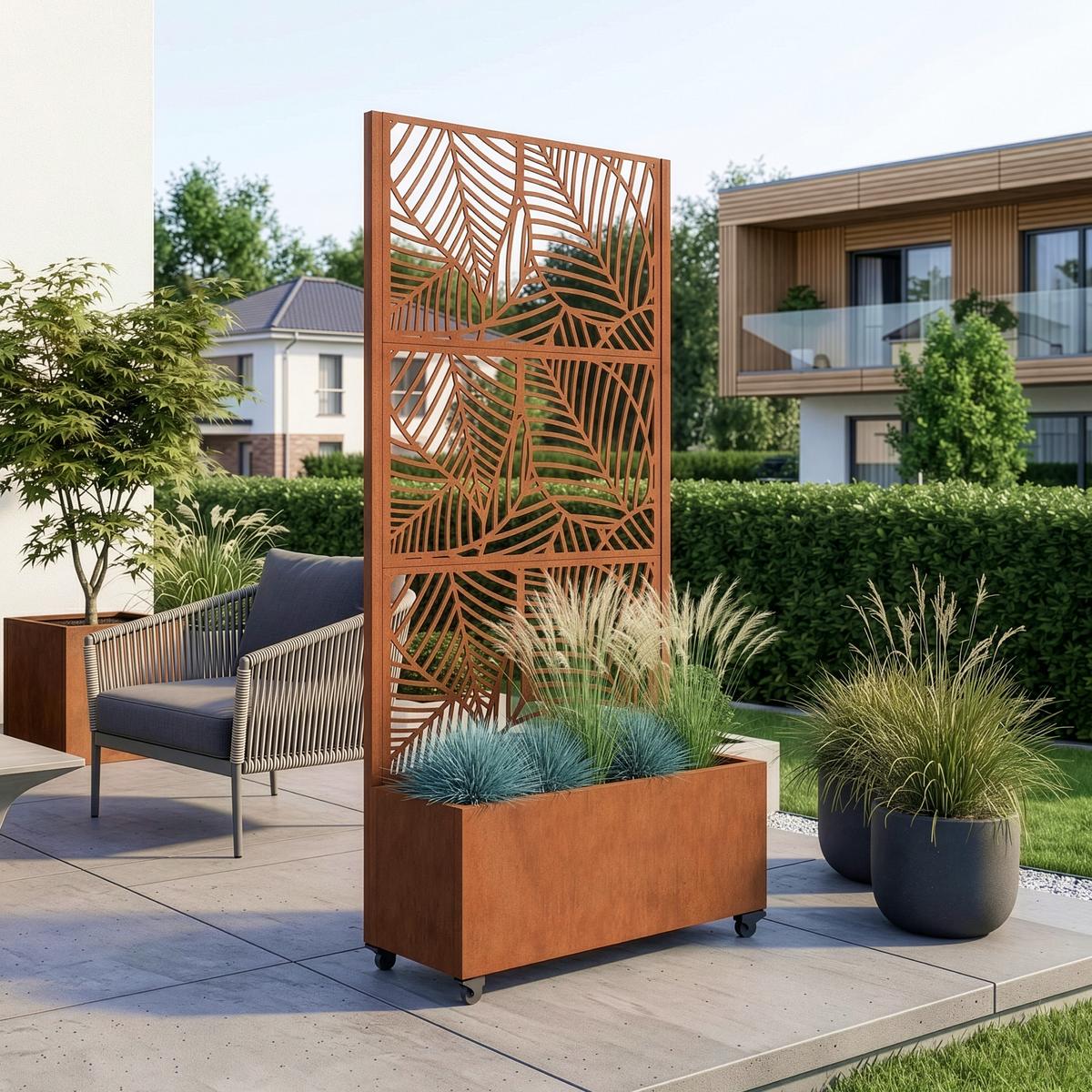 BLUMENKASTEN Surnskoki - Rostfarben, Metall (82/190/38cm) - casa.pro