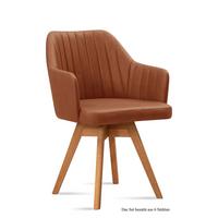 ARMLEHNSTUHL drehbar (6er-Set) Dotty 58x81x60 Eiche geölt/Cognac - Cognac/Eichefarben, Kunststoff (60/81/58cm) - 58aufmkessel