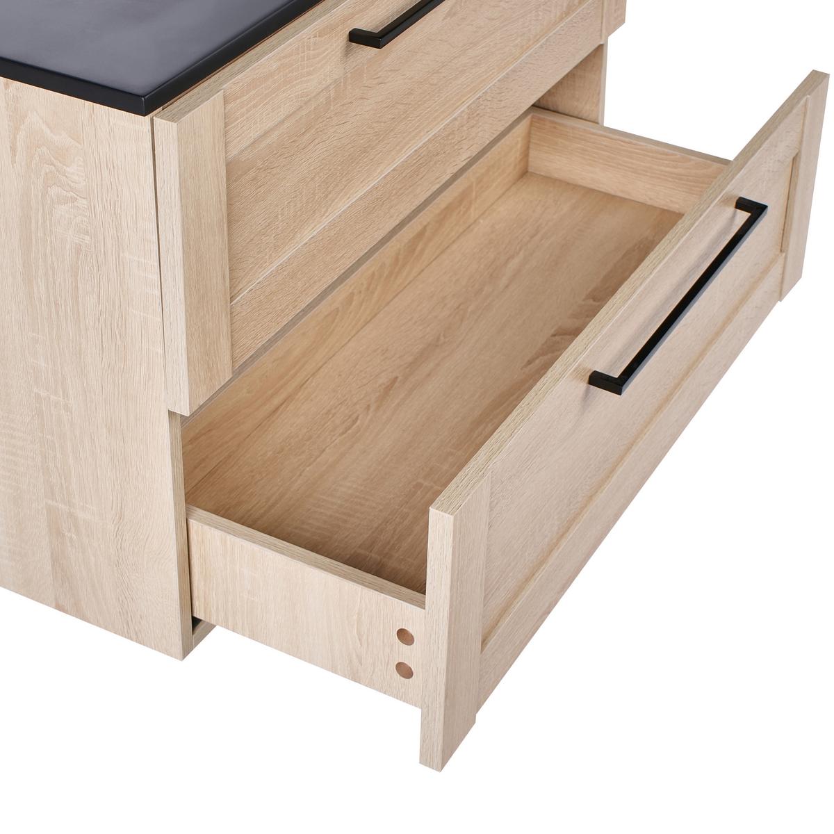 WASCHBECKENUNTERSCHRANK wandmontiert mit Waschbecken Hellbraun Tarija - Hellbraun, Holzwerkstoff (80/46/46cm) - Beliani