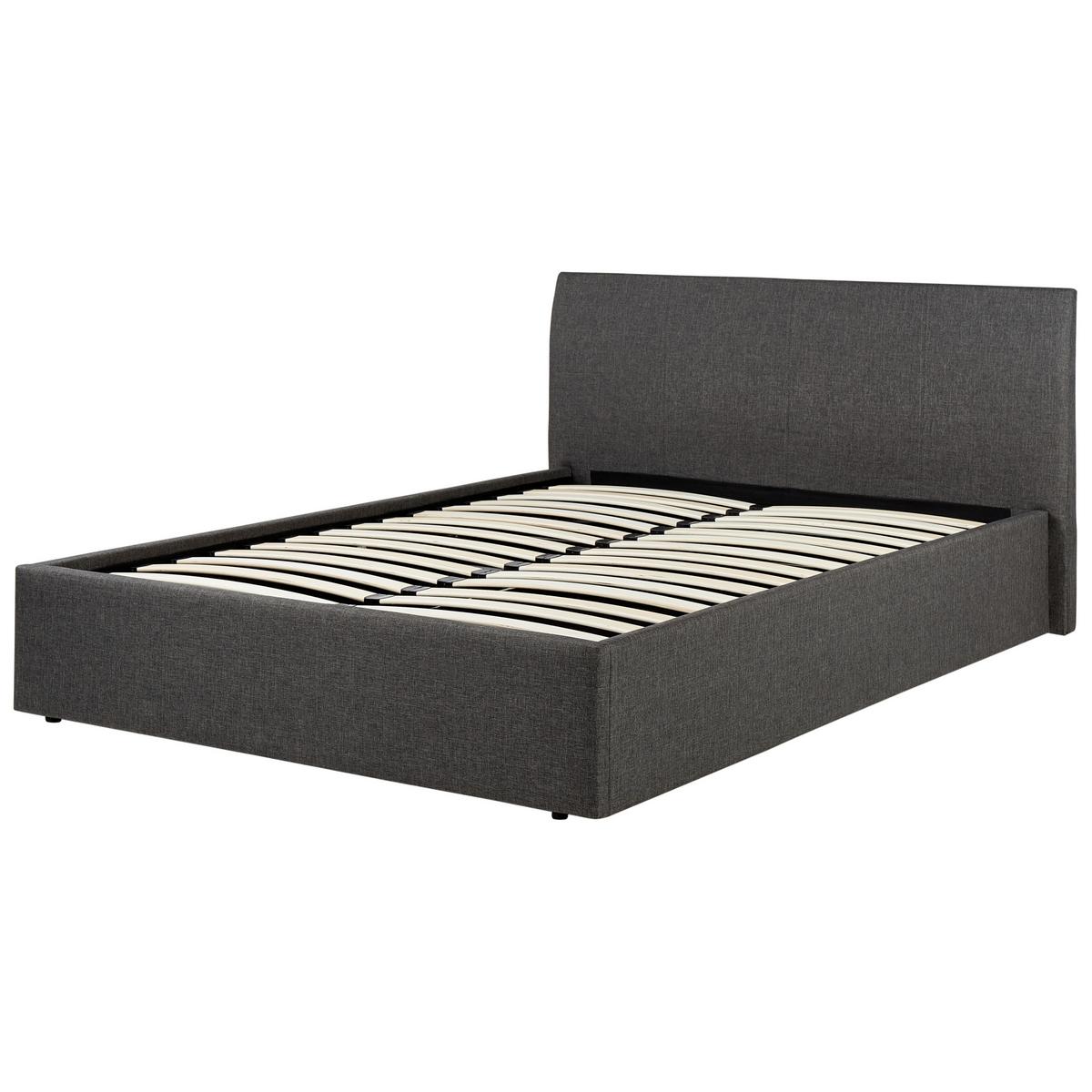 BETT mit Stauraum 140/200 cm Stoff Grau Orbey - Grau, Textil (140/200cm) - Beliani