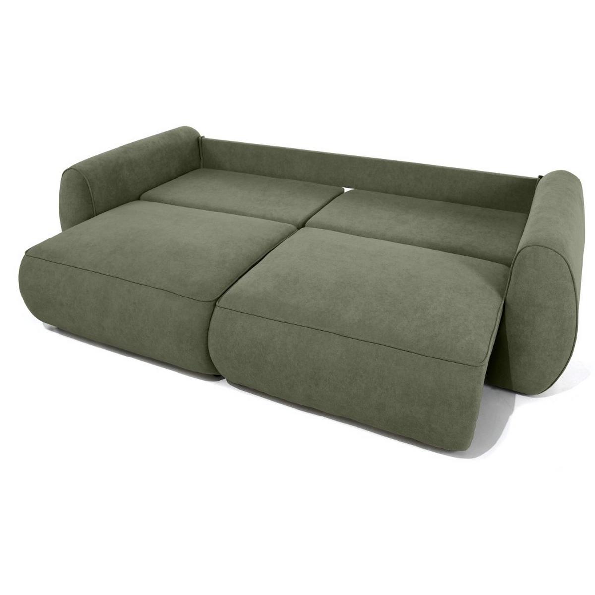 3-SITZER Schlafsofa Bravo mit Eckfunktion, mit zwei Bettkasten, Grün - Schwarz/Grün, Textil (257/96/110cm) - Beautysofa