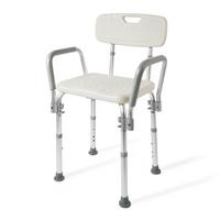 DUSCHHOCKER mit Abnehmbarer Armlehne 50,5/47,5/75 cm - Weiß, Metall (50/75/47cm) - EMKE