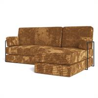 ECKSOFA NOTIA modulares Boneless Sofa mit Schlaffunktion Orange Kordstoff - Orange, Textil (200/120cm) - MASSENO