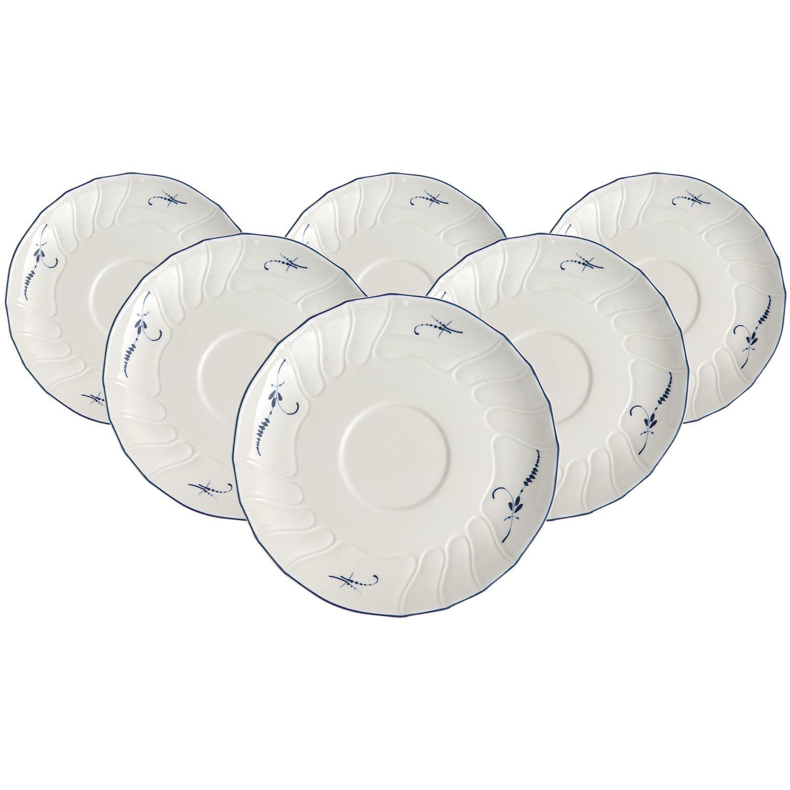 TEEUNTERTASSEN Vieux Luxembourg weiß-blau ø 15,8 cm 6er Set - Blau/Weiß, Keramik (15.8cm) - Villeroy & Boch