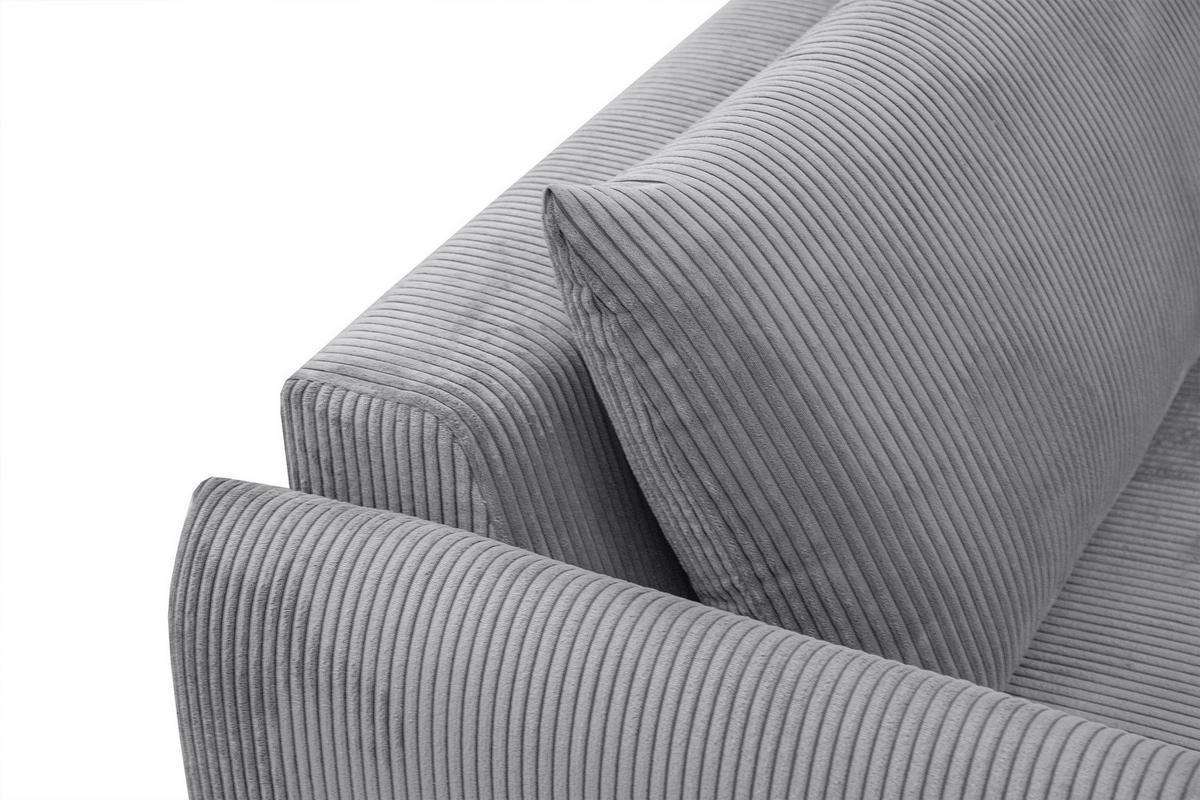 ECKSOFA TAUER 5-Sitzer, hellgrau - Hellgrau/Schwarz, Holzwerkstoff/Kunststoff (174/292cm) - Wozimo