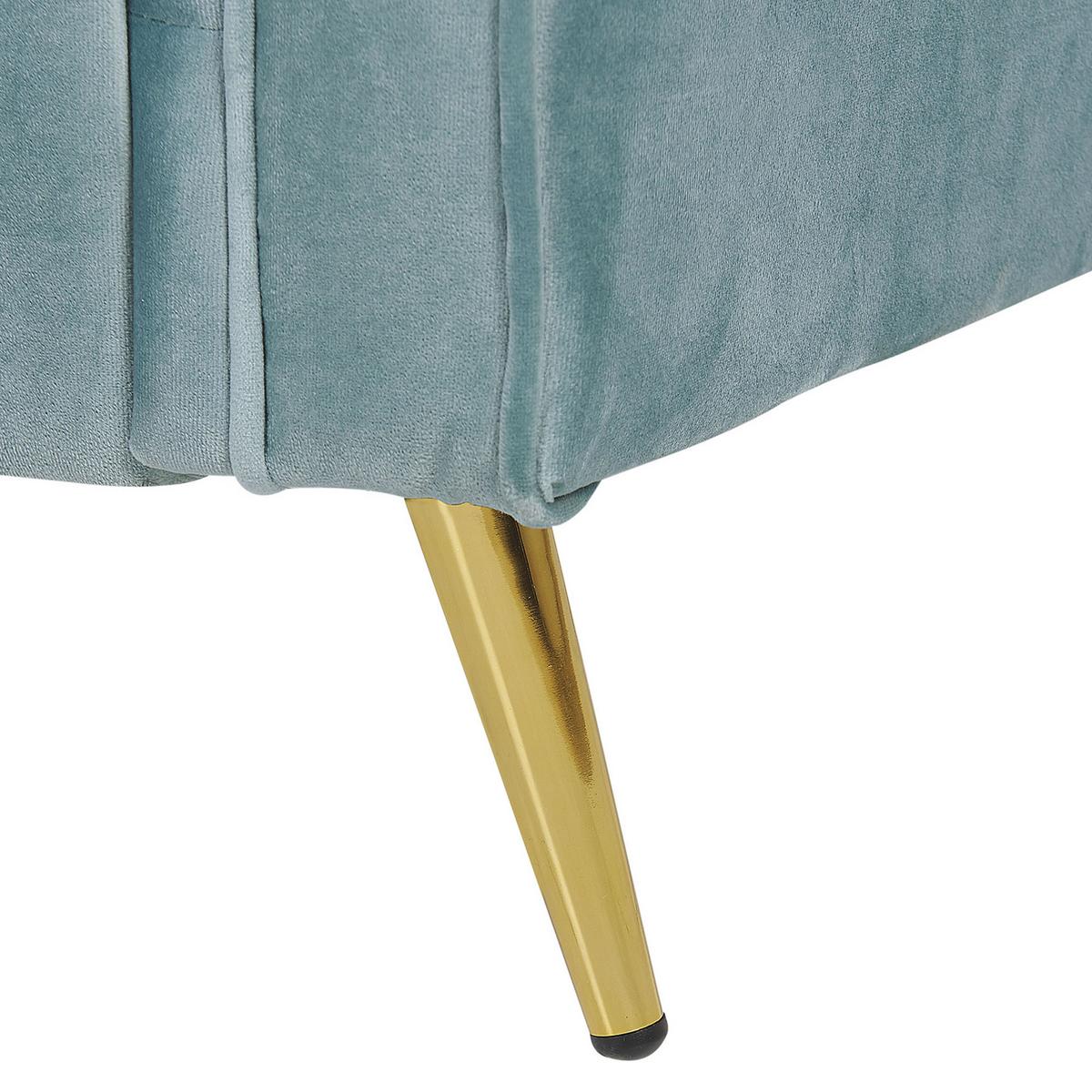 SESSEL Samtstoff Grün Vietas - Grün, Textil/Metall (85/90/67cm) - Beliani